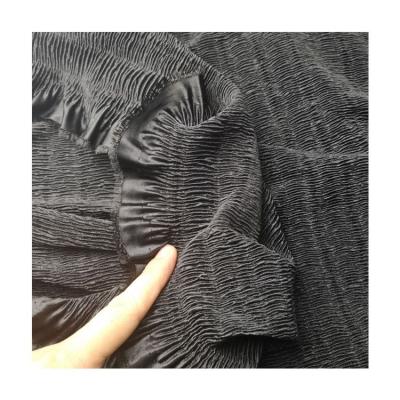 China New knife pleated dress fabric antistatic 100% polyester pleated knit fabric pleated skirt fabric for sale