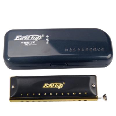 China Wholesales Easttop T12-48 12 Hole 48 Tone Plastic Case Silver Chromatic Harmonica for sale