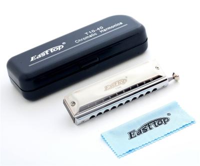 China Wholesales Easttop T10-40 10 hole 40 tone new design fashional musical instrument plastic chromatic harmonica for sale