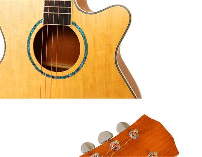 China Spruce Veneer Sells High Quality 40 Inch Spruce Wood Single-board Matte/Glossy Folk Acoustic Wholesale Guitar for sale