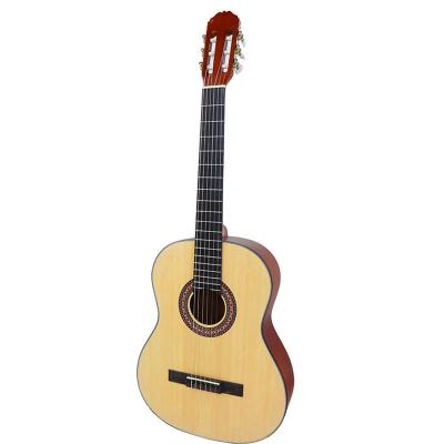 China Flawless Veneer Factory Wholesales 39 Inch High Quality Custom Design Flawless Veneer Sapele Rounded Matte/Glossy Classical Guitar for sale