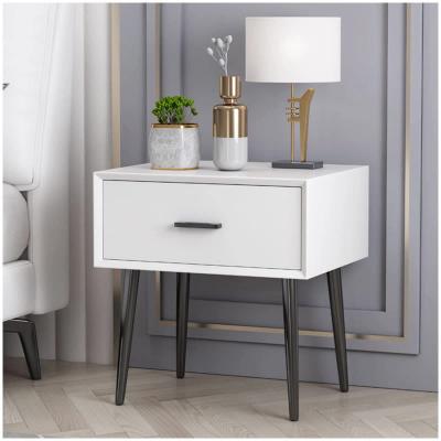 China (Other) SITU high quality Nordic adjustable bedside tables metal chandelier white with drawer nightstand for bedroom furniture for sale