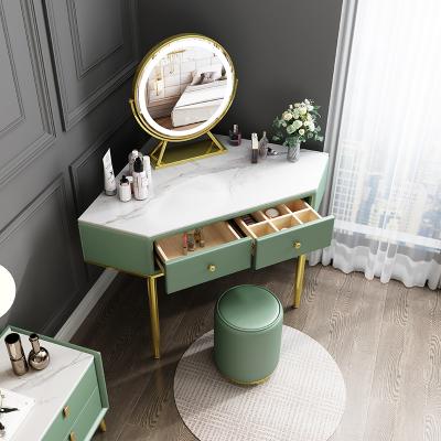 China (Size) SITU Adjustable Modern Wooden Makeup Table With Led Light Mirror Drawers Vanity Dressing Table For Girls Bedroom for sale