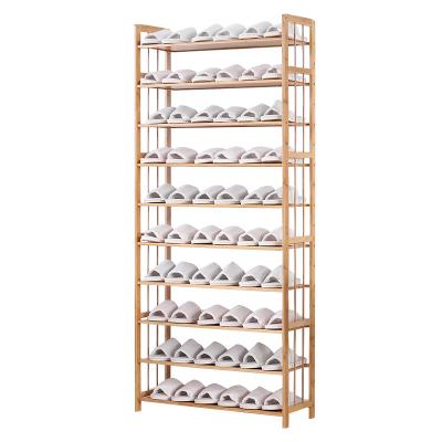 China SITU 10 Wholesale Cheap Wholesale Bamboo Row Shoe Stored Portable Multifunctional Wooden Racks For Home for sale