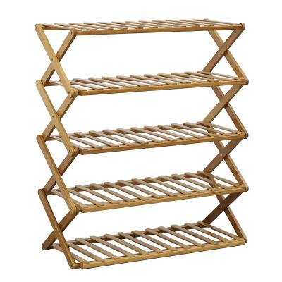 China (Size) SITU Adjustable Top Sale Portable No Assembly Multi Tire Foldable Amazing Wooden Bamboo Shoe Racks For Home for sale