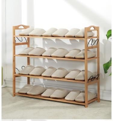 China Modern Wholesale Natural Wood Bamboo Stocked SITU 4 Tier Shoe Rack Designs For Entryways for sale