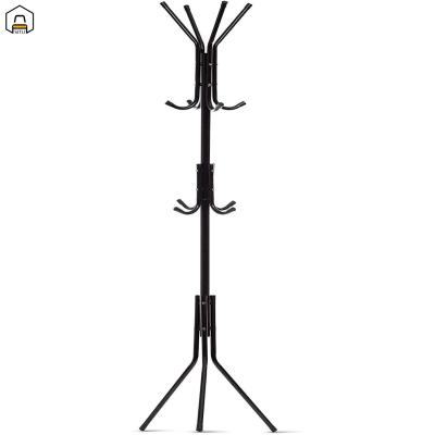 China Modern Luxury Entryway Modern Space Save Hat Clothes Metal Iron Coat Rack Adjustable Tree Shaped Rack Hangers Floor Living Room for sale