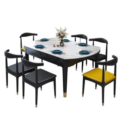 China SITU Solid High Quality Modern Marble Dining Table Set With Chair For Dining Room Furniture Round Extendable Dining Table for sale