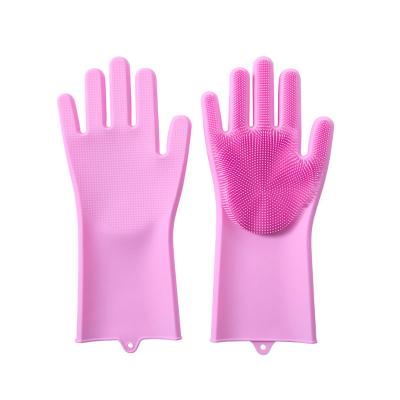 China Room Cleaner 38cm Long Dishwashing Silicone PVC Car Pet Hand Brush Household Rubber Cleaning Gloves for sale