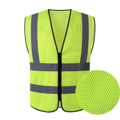 China High Visibility / Neon Green Practicality Safety Vest Waterproof Custom 2 Pockets With Reflective Markings for sale