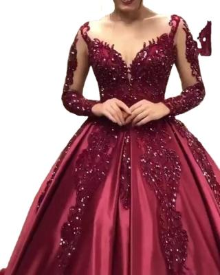 China 2021 Breathable Grohada-sparkle V-Neck Long Sleeve Elegant V-Neck Wedding Party Women Dress For Engagement Evening Party Dress for sale