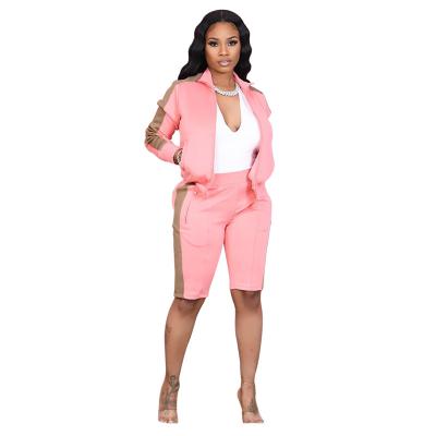 China QUICK DRY Women Splicing Long Sleeves Two Piece Set Leisure Sports Pullover Two Piece Set Fashion Two Piece Set for sale