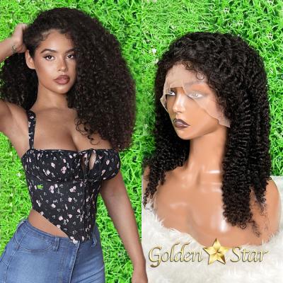 China Tangle Free And Shedding Free Pre Plucked Kinky Curly Hair 360 Lace Frontal Wig, Brazilian High Ponytail Human Hair Wig, 150%180% Density 360 Lace Frontal Wigs for sale