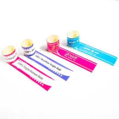 China Waterproof Custom Waterproof Adhesive Hair Bundle Extension Labels Product Wrap And Packaging for sale