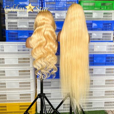 China Tangle Free and Shed 613 Cuticle Aligned Human Hair Lace Front Wig 100% Brazilian Raw Unprocessed Free Seller 613 Blonde Human Hair Full Lace Headband Wigs for sale