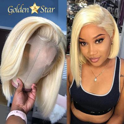 China Tangle Free And Shed Blonde GD 613 Free Bob Wigs Human Hair Lace Front Wigs, Thin Natural Virgin Hair 613 Lace Front Bob Wigs Short For Black Women for sale