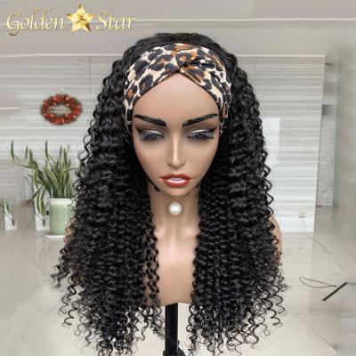 China Tangle Free And Shed Free Wholesale Curly Headband Wig For Black Women,Cheap Remy Human Hair Headband Wig,Natural Curly Ponytail Hair Headband Wigs for sale