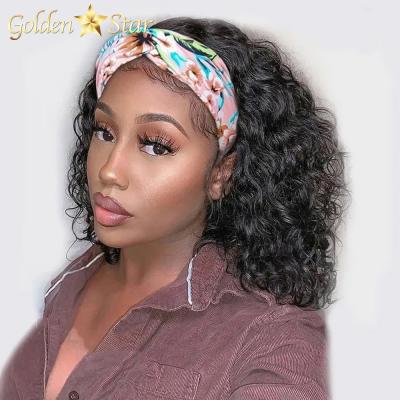 China Tangle Free And Shedding GD Wholesale Remy Human Hair Curly Headband Free Wigs For Black Women , Glueless None Lace Up Virgin Peruvian Headband Hair Wigs 10a for sale