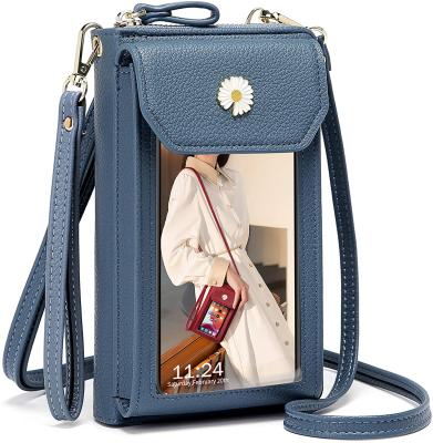 China Fashion Touch Screen Mobile Phone Bag Leather Wireless Cross - Body Phone Bags For Ladies for sale