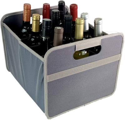 China Waterproof Foldable Wine Holiday Glasses Picnic Dinner Gift Box 12 Bottle Wine Carrier Carry Bag for sale