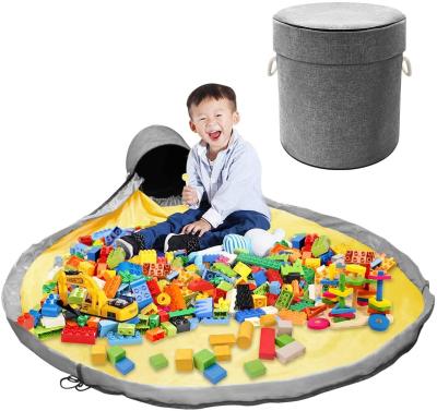 China Folding Children's Play Mat Toys Collapsible Storage Bin Kids Toy Organization And Storage Container Toy Storage Bag for sale