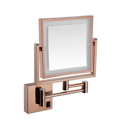 China Traditional Square Bathroom Hotel Enhance LED Cosmetic Mirror for sale