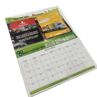 China Amazon Hot Sale 2019 Ring Binding Black Planner Calendar Wire Printing Annual Monthly Planner A4/A5/A3or 210x285mm Chinese Wall Table Calendar for sale