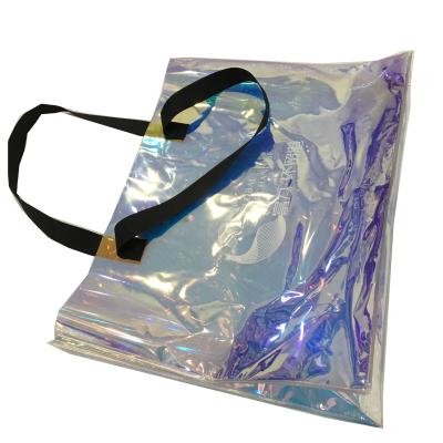 China Recyclable Cross - Body Shoulder Tote Bag Custom Ladies Clear PVC Transparent Plastic Shopping Tote Bag for sale