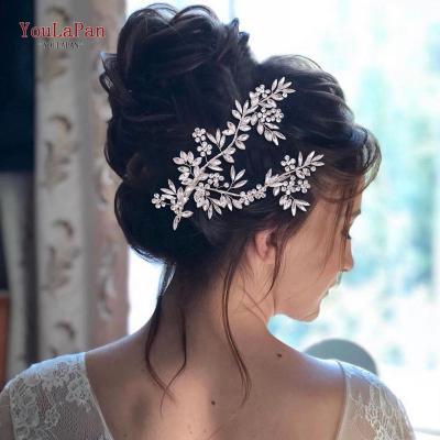 China Fashion YouLaPan Ladies Silver Barrette Rhinestone Rhinestone Headpiece Shiny Bridesmaid Tiara Wedding Hairpin Bridal Headpiece HP271 for sale