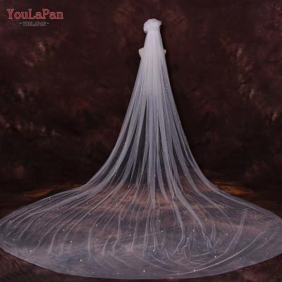 China YouLaPan V109 2022 Hot Sale Lace Edge Long Beautiful Elegant Bow White Tulle Elegant Ladies Woman Wedding Accessories Veil for sale