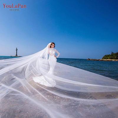 China Customizable YouLaPan V84 Women's Lace Edge Beautiful Red White Black Ivory Ivory Wedding Accessories Wedding Banquet Veil for sale