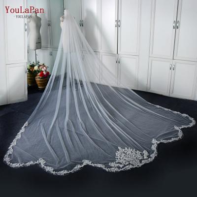 China YouLaPan V75 Spring Lace Edge Long Summer Banquet Wedding Veil Single Layer Ivory White Wedding Veil FemaleRomantic New Super Girl for sale