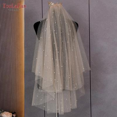 China YouLaPan V91 Pearl Sparkle Spring Wedding Dress Gowns Luxury Lace Edge Long Bridal Gown Accessories Weddings Veil for sale