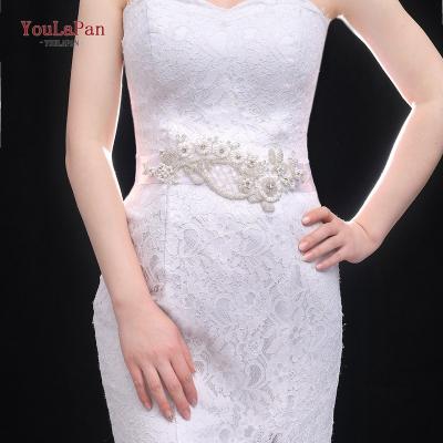 China YouLaPan S91 Hand Sewn Beaded Sash Prom Party Dress Accessories Bead Woman Sash Wedding Bridal Sashes 25.5*9CM/10.4*3.54IN for sale