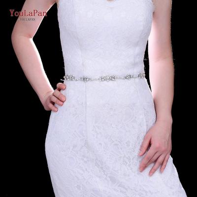 China Wholesale YouLaPan S488 Rhinestone Wedding Accessories Girlfriend Gifts Gold Silver Rose Gold Rhinestone Pearls Bridal Dress Belt for sale