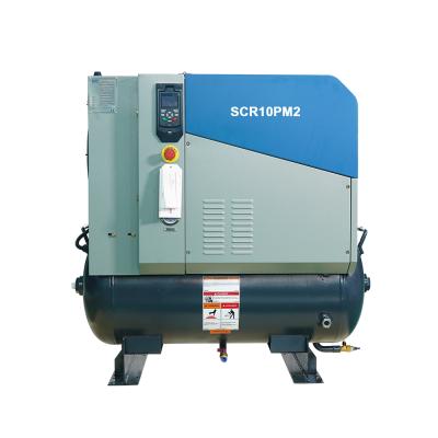 China Factory Sale Price Lubricated Industrial SCR 10HP 7.5KW Permanent Magnetic Screw Air Compressor for sale