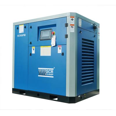 China 7/8/10bar oil lubricated injected VSD rotary screw air compressor with CE quality frequency inverter parts 50hp (SCR50PM) for sale