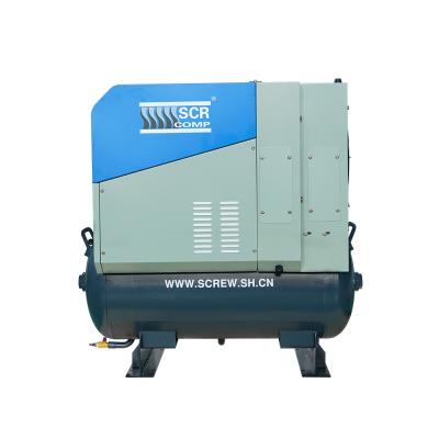 China 7.5kw 10hp energy saving electric screw air compressor with tank compressor tank for sale