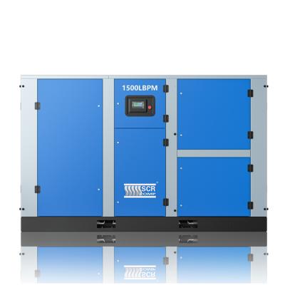 China 1200cfm 5bar 110kw low pressure lubricated silent screw air compressor for glass industry for sale