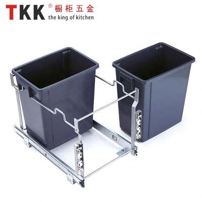 China Sustainable TKK Buffet Fittings Built In Double Waste Bin Pull Out Buffet Bin for sale