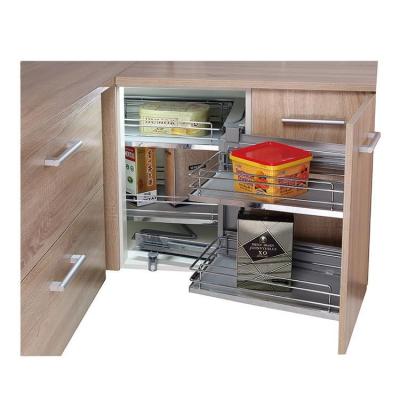 China TKK Modern Kitchen Corner MDF Wooden Board Magic Storage Baskets For Kitchen Left Or Right Open for sale