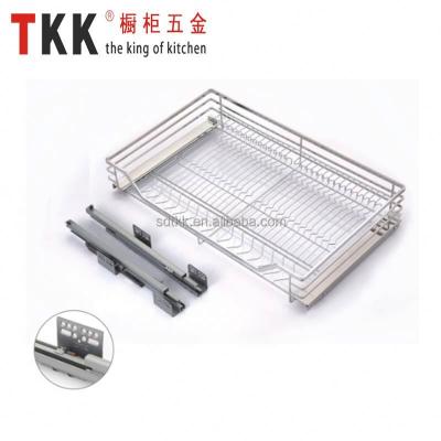 China TKK DTC Sustainable Slide Side Four Square Pull Out Drawer Kitchen Basket for sale