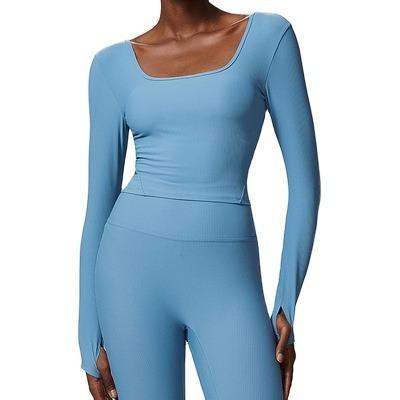 China Women's Breathable Tights Gym Tops On Yoga Sports T-shirt Fitness Quick Drying Tees for sale