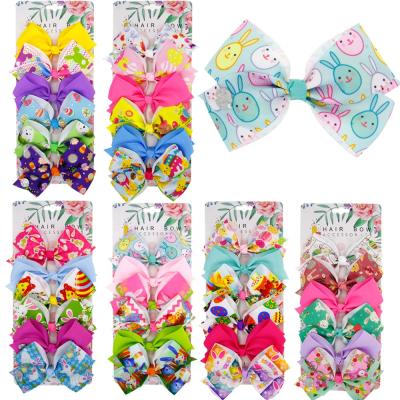 China Fashion Easter Bows Sets 6 Colors Hair Bows With Clips For Girls Accessories, Bunny One Side Clip HC149 for sale