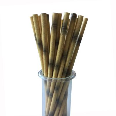 China Wholesale Disposable Biodegradable Eco Friendly Yellow Bamboo Paper Straws For Hotel, Shop, Store, Party Drinks for sale