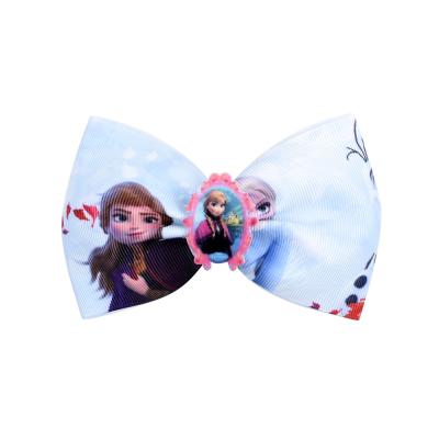 China 4.5 inch 12cm Elsa Anna Olaf Character Girl Hair Ribbon frozen bows for sale