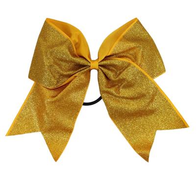 China Wholesale Custom Sporty 7 Inch Glitter Cheer Bows, Baseball Cheerleading Gifts for Girls and Women Team Bow with Ponytail Holder for sale