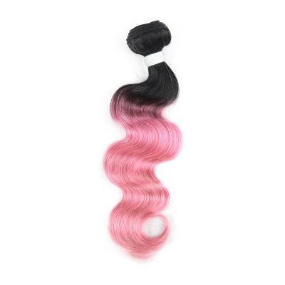 China Wet and wavy silky straight wave sew in two tone ombre colored hair weave for sale