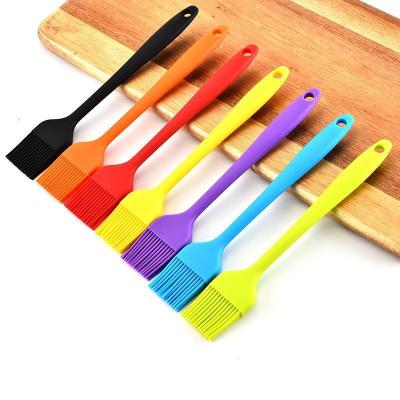 China Food Grade Viable Colorful Silicone Heat Resistant Silicone Brush Pastry Silicone Brush Portable BBQ Baking Basting Brush for sale