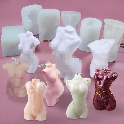 China Custom 3D Man Women Body Shape Viable Elegant Silicone DIY Candle Molds For Candle Soap Making for sale